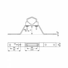 Metallinen kiinnike mastoon 7 cm, 2-pack