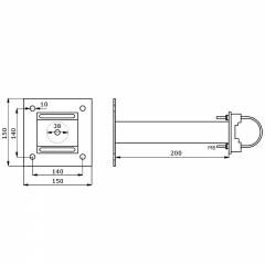 Metallinen seinäkiinnike mastoon 20cm
