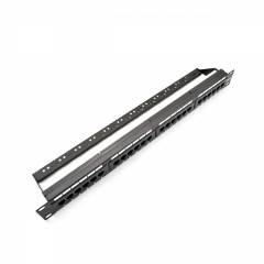 Liitäntäpaneeli Cat5e UTP 24-Port RJ-45 19" 1U Musta
