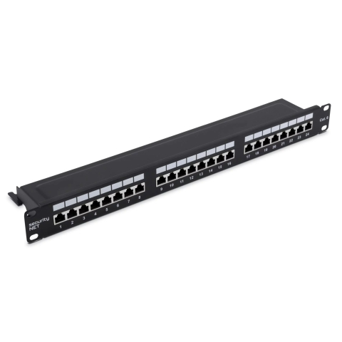 Kytkentätaulu Cat6 UTP 24-Port RJ-45 19" 1U hyllyllä