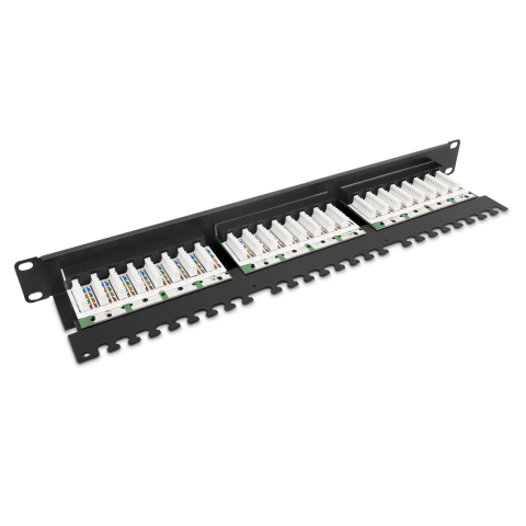 Kytkentätaulu Cat6 UTP 24-Port RJ-45 19" 1U hyllyllä
