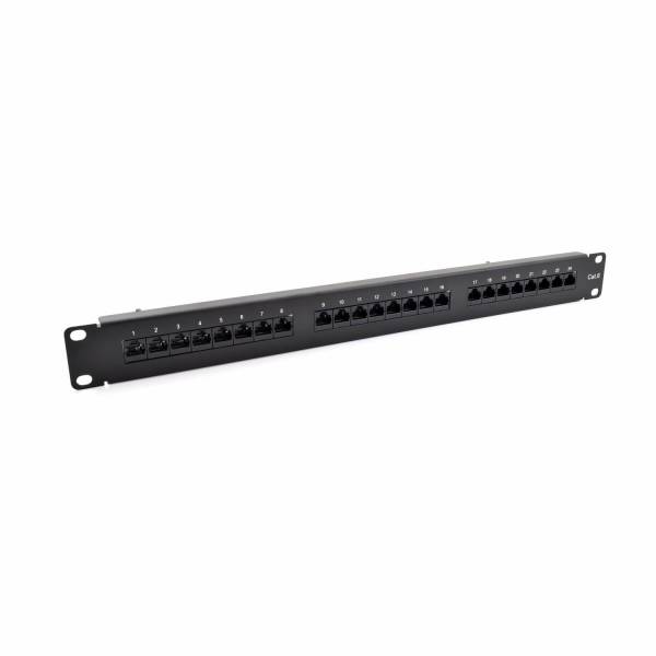 Kytkentätaulu Cat6 UTP 24-Port RJ-45 19" 1U hyllyllä