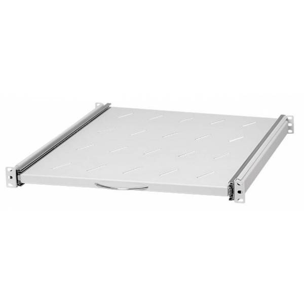 Ulosvedettävä hylly 19" 1U, 550mm, Harmaa