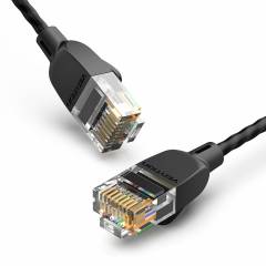 Ohut Patch-kaapeli UTP Cat6A 1m musta