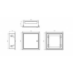Upotettava kotelo OMP3 valkoinen 300x300x120
