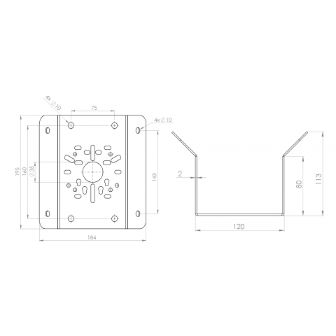 Universal Corner Mount IP-kameroille