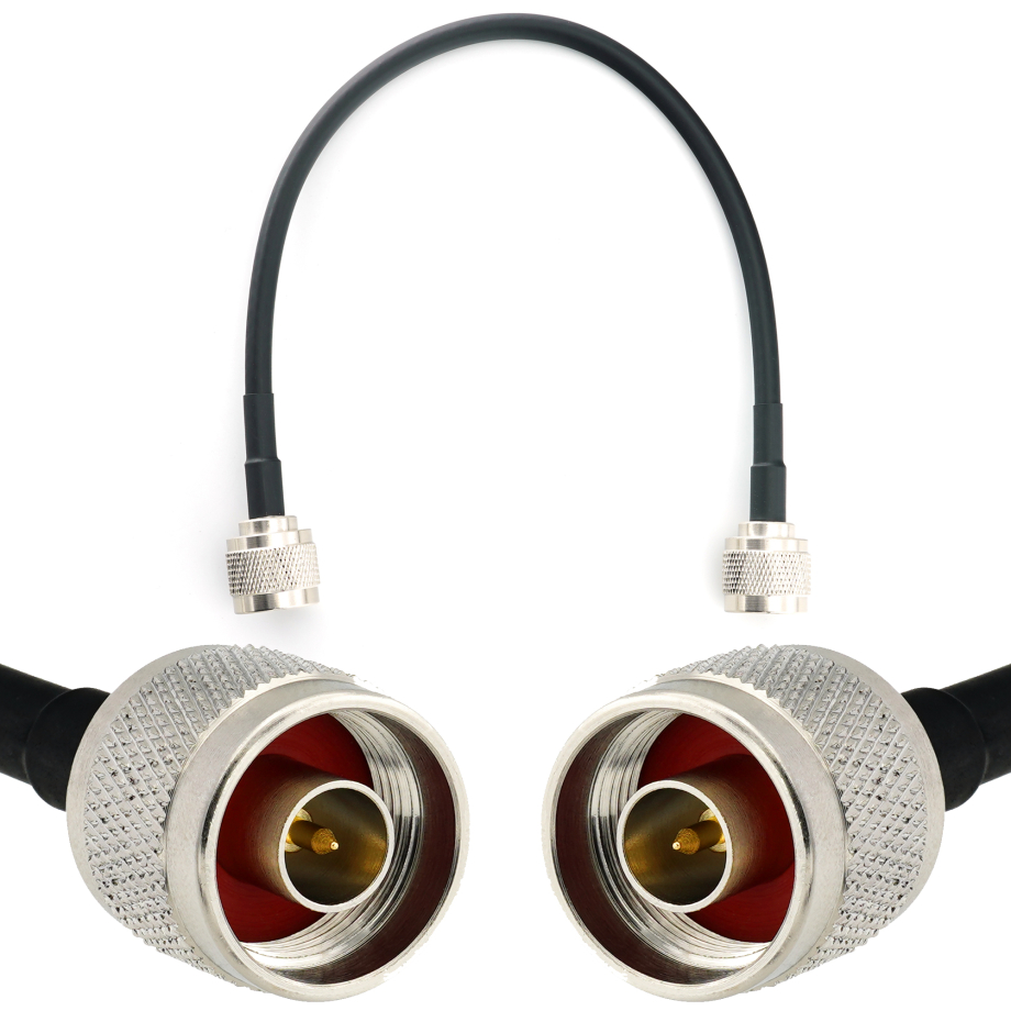 N Male / N Male 30cm koaksiaalikaapeli — HF240 (vastaa LMR240)