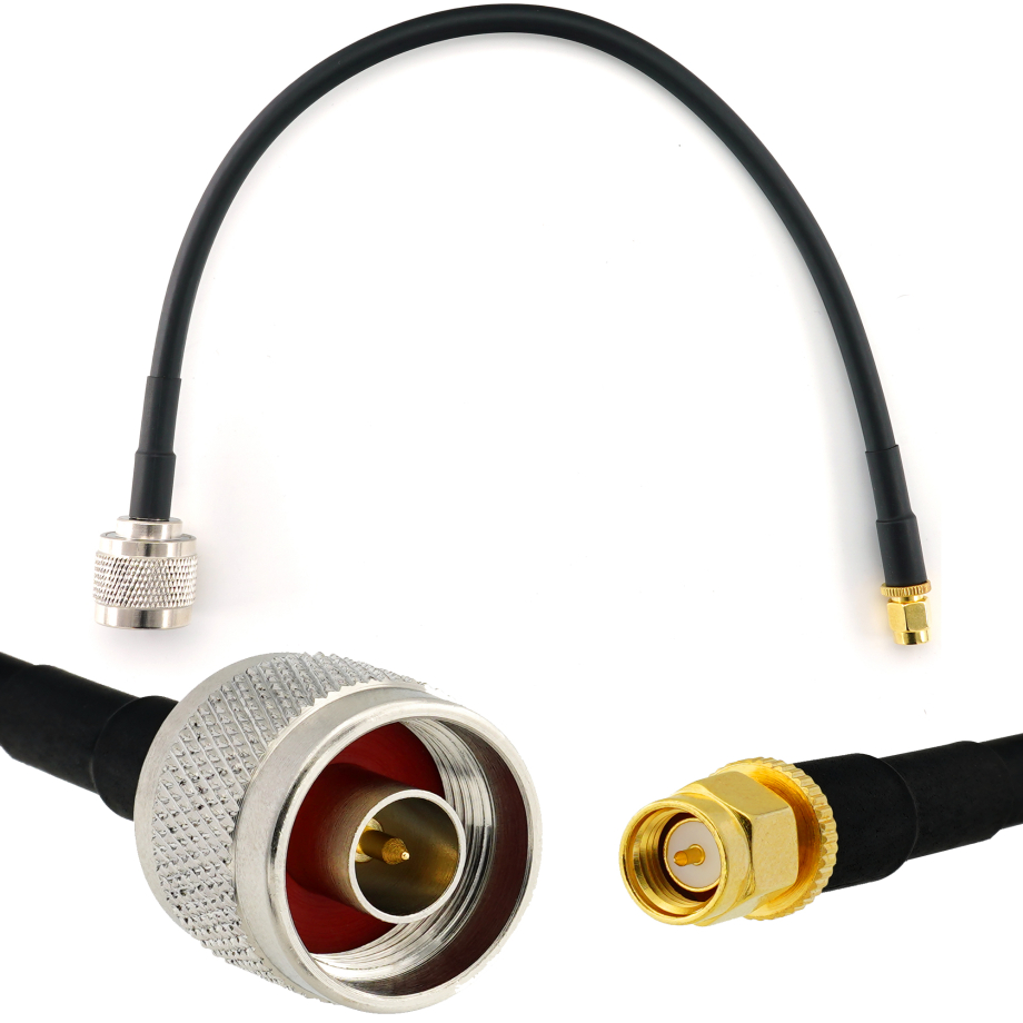 SMA Male / N Male 30cm koaksiaalikaapeli — HF240 (vastaa LMR240)