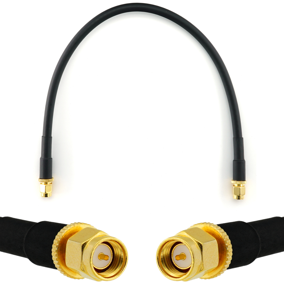 SMAN Male / SMA Male 30cm koaksiaalikaapeli — HF240 (vastaa LMR240)