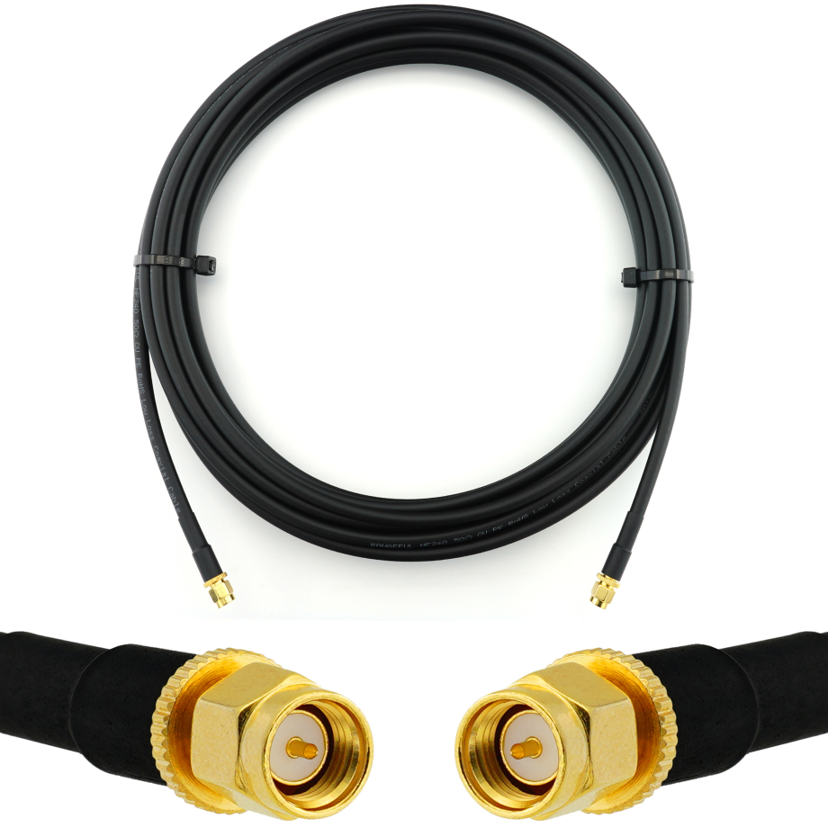 SMA Male / SMA Male 7m koaksiaalikaapeli — HF240 (vastaa LMR240)