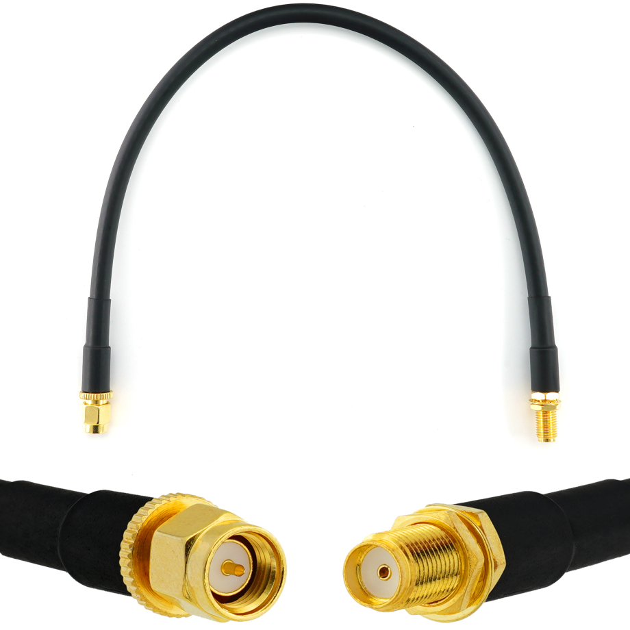 SMA Male / SMA Female 30cm koaksiaalikaapeli — HF240 (vastaa LMR240)