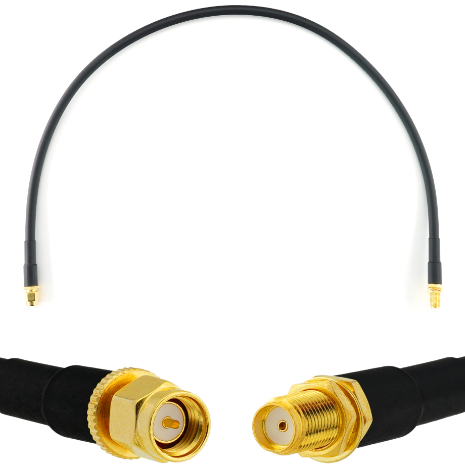 SMA Male / SMA Female 50cm koaksiaalikaapeli — HF240 (vastaa LMR240)