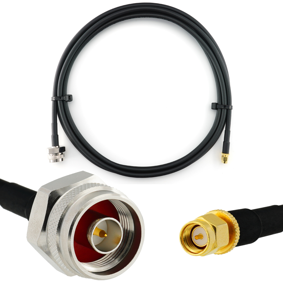 SMA Male / N Male Hex 1m koaksiaalikaapeli — HF240 (vastaa LMR240)