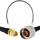 RP-SMA Male / N Male 50cm koaksiaalikaapeli — HF240 (vastaa LMR240)