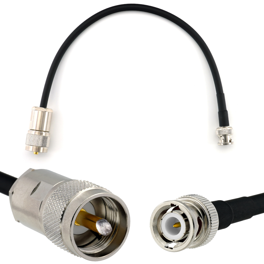 BNC Male / PL259 50cm UHF koaksiaalikaapeli — HF240 (vastaa LMR240)