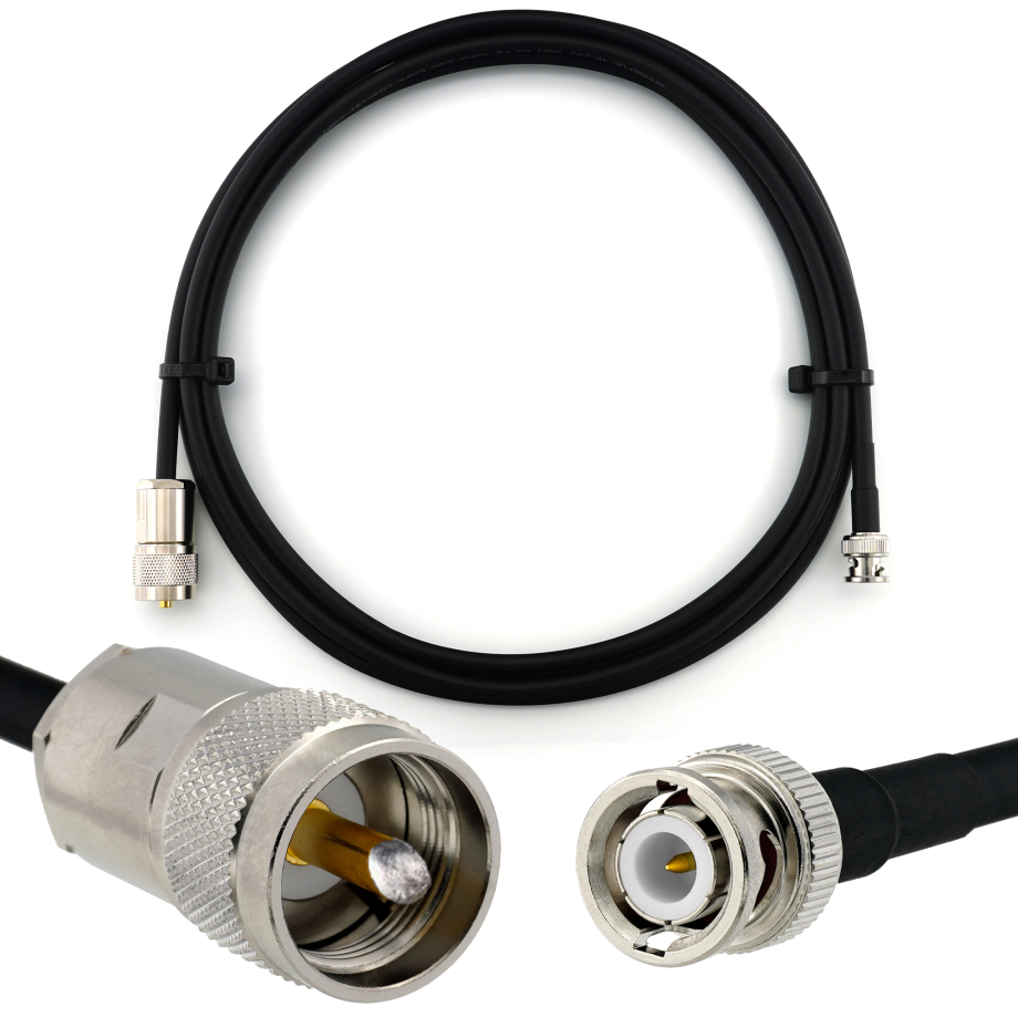 BNC Male / PL259 3m UHF koaksiaalikaapeli — HF240 (vastaa LMR240)