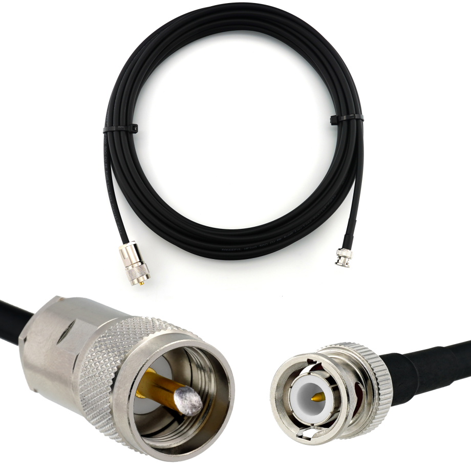 BNC Male / PL259 15m UHF koaksiaalikaapeli — HF240 (vastaa LMR240)