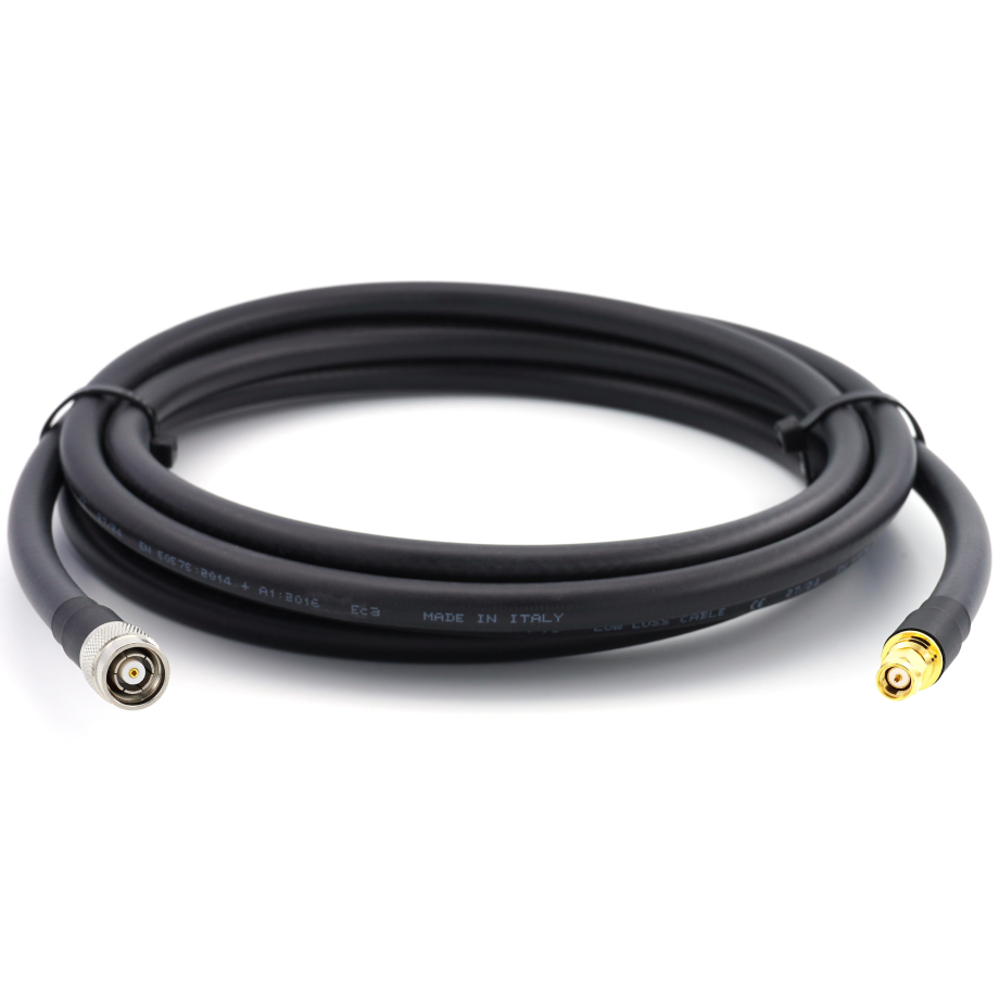 SMA Male / RP-TNC Male 20m koaksiaalikaapeli — elastinen HF-400-UF (vastaa LMR400 UF UltraFlex)