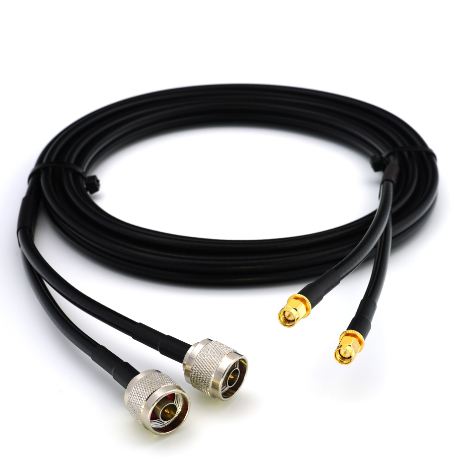SMA Male / N Male 1m kaksoiskoaksiaalikaapeli — HF240 (vastaa LMR240)