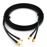 RP-SMA Male / RP-SMA Male 1m kaksoiskoaksiaalikaapeli — HF240 (vastaa LMR240)