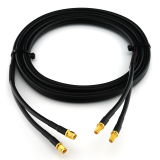 RP-SMA Male / RP-SMA Female 1m kaksoiskoaksiaalikaapeli — HF240 (vastaa LMR240)