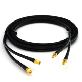 RP-SMA Male / RP-SMA Female 1m kaksoiskoaksiaalikaapeli — HF240 (vastaa LMR240)