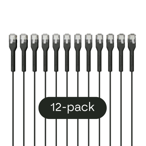Broadbe ohut Patch-kaapeli 5G musta 0.1m 12 kpl
