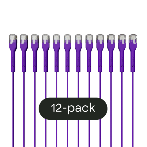 Broadbe ohut Patch-kaapeli 5G violetti 0.1m 12 kpl