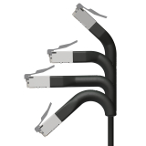 Broadbe ohut Patch-kaapeli 10G musta 0.3m