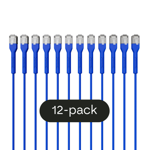 Broadbe ohut Patch-kaapeli 10G sininen 3m 12 kpl