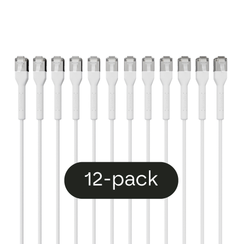Broadbe ohut Patch-kaapeli 10G valkoinen 0.1m 12 kpl