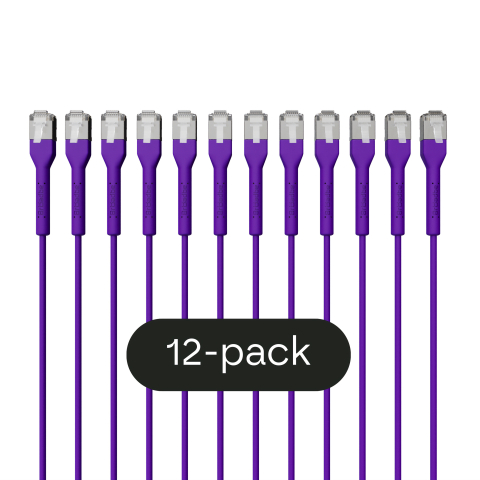 Broadbe ohut Patch-kaapeli 10G violetti 0.3m 12 kpl