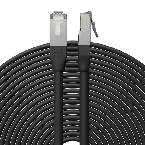 Broadbe 10G Ethernet -ulkopatch-kaapeli, musta, 12m